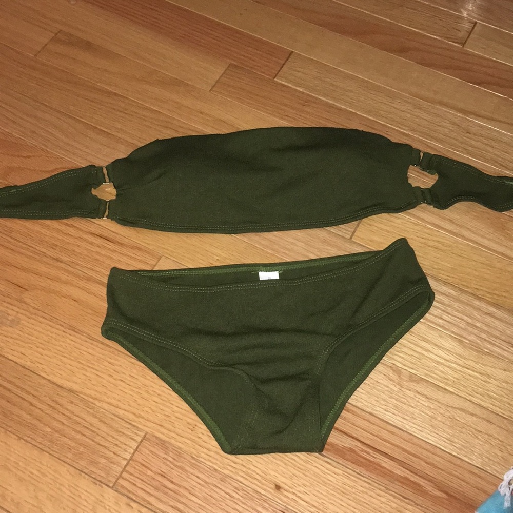 Army Green Bandeau Swimsuit